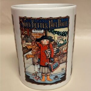 Vintage Mary Engelbreit “Better Not Pout” Christmas Mug